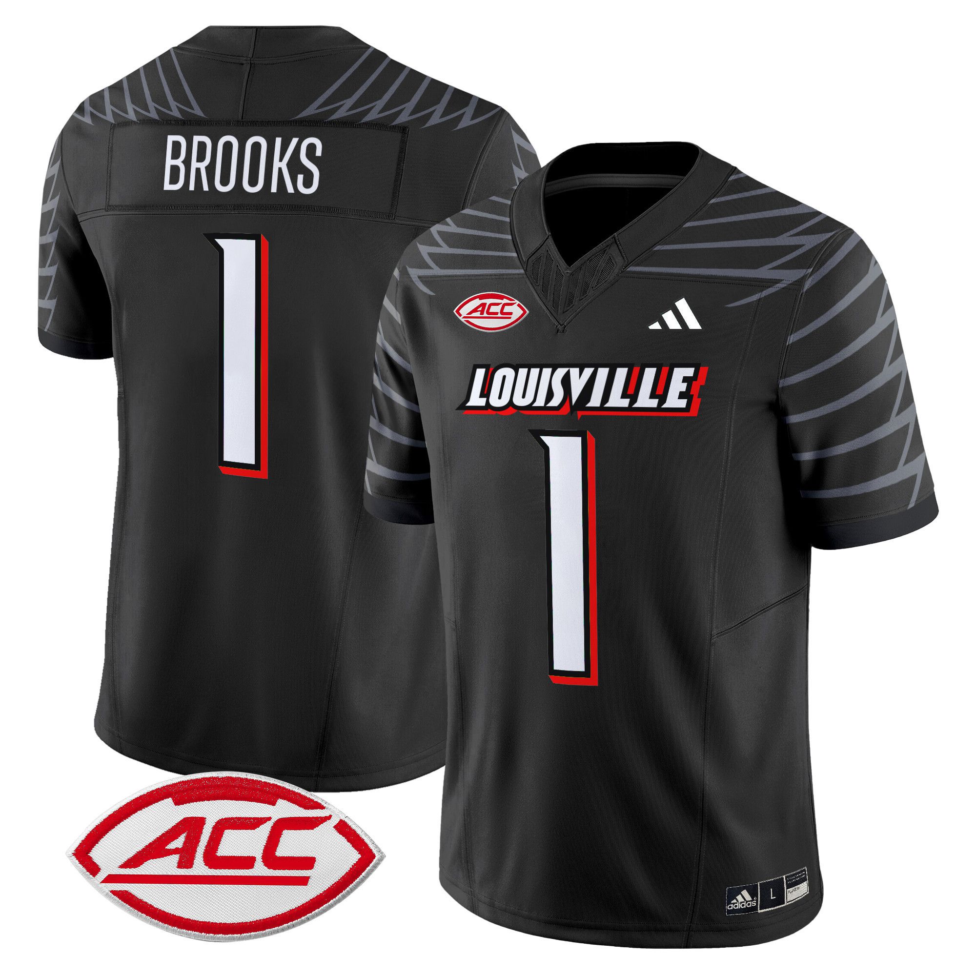 Men Louisville Cardinals #1 Brooks Black 2024 Vapor Limited NCAA Jersey style 1